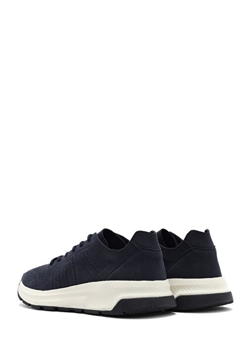Erkek Lacivert Bağcıklı Nubuk Deri Sneaker 25SFD7600V3 - Görsel 6