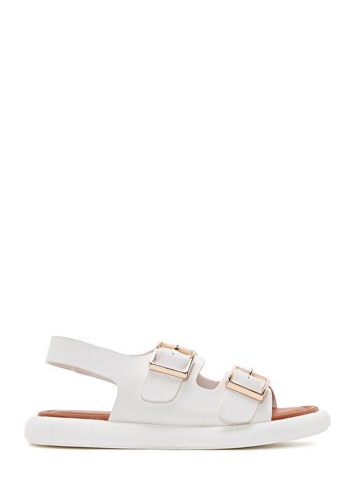 Kadın Beyaz Çift Tokalı Sandalet 25SFE480518 - Görsel 3