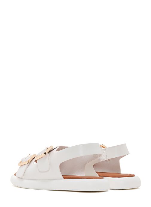Kadın Beyaz Çift Tokalı Sandalet 25SFE480518 - Görsel 7