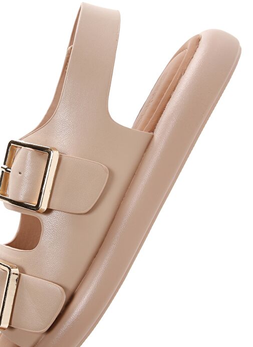 Kadın Bej Çift Tokalı Sandalet 25SFE480518 - Görsel 8