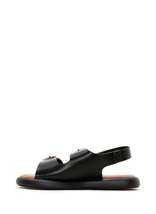 Kadın Siyah Çift Tokalı Sandalet 25SFE480518 - Görsel 3