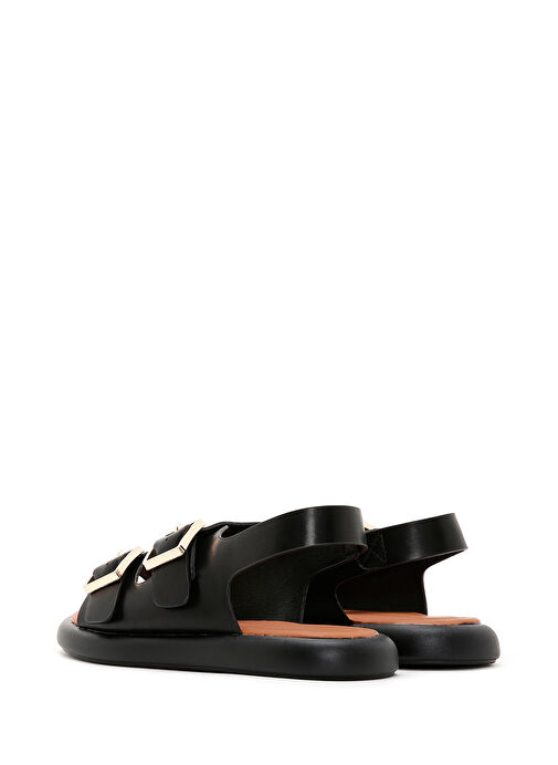 Kadın Siyah Çift Tokalı Sandalet 25SFE480518 - Görsel 6