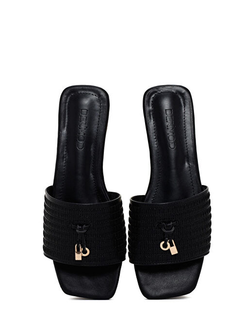 Derimod Derimod Kadın Siyah Desenli Terlik 25SFE480014 Sandalet & Terlik | Boyner Siyah - 7. görsel