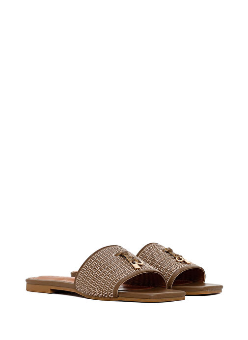 Kadın Vizon Desenli Terlik 25SFE480014 - Görsel 4