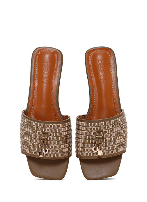 Kadın Vizon Desenli Terlik 25SFE480014 - Görsel 7