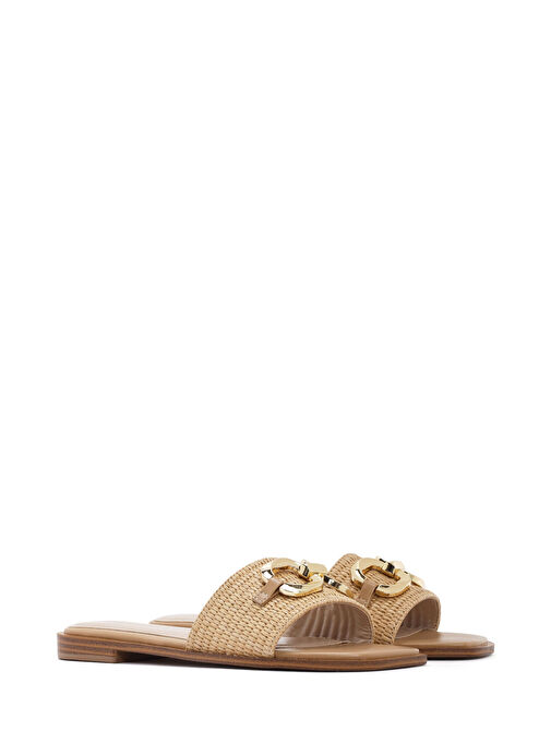 Kadın Bej Hasır Terlik 25SFE4801M7 - Görsel 4