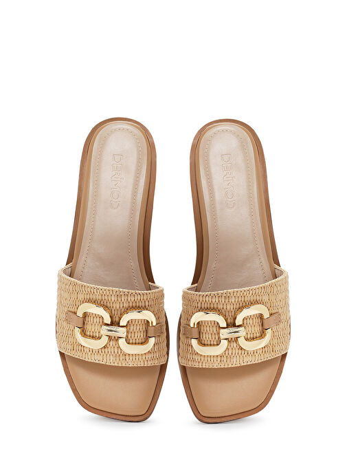 Kadın Bej Hasır Terlik 25SFE4801M7 - Görsel 8