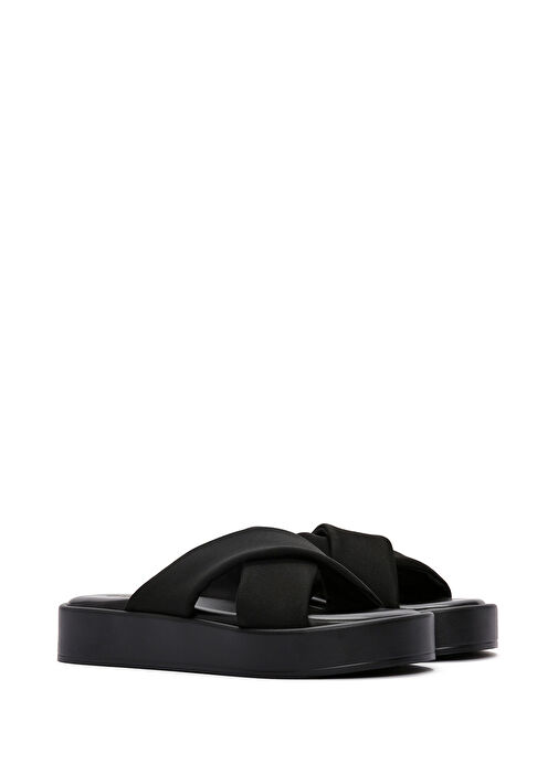 Derimod Derimod Kadın Siyah Kalın Tabanlı Terlik 25SFE48046F Sandalet & Terlik | Boyner Siyah - 4. görsel