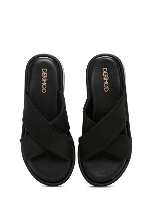 Derimod Derimod Kadın Siyah Kalın Tabanlı Terlik 25SFE48046F Sandalet & Terlik | Boyner Siyah - 8. görsel