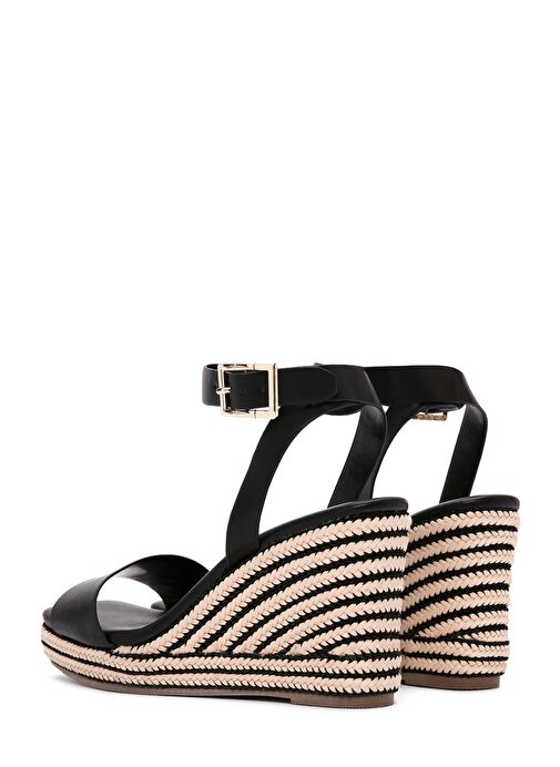 Kadın Siyah Bilekten Bantlı Dolgu Topuklu Espadril 25SFE480718 - Görsel 7