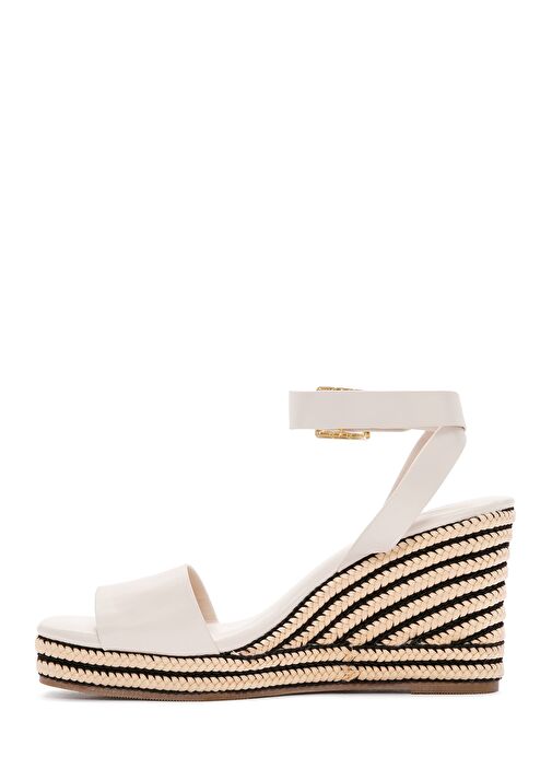 Kadın Krem Bilekten Bantlı Dolgu Topuklu Espadril 25SFE480718 - Görsel 5