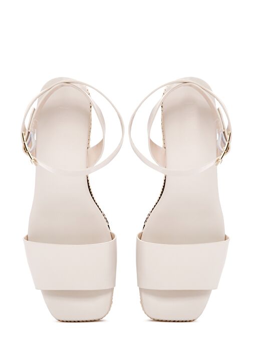 Kadın Krem Bilekten Bantlı Dolgu Topuklu Espadril 25SFE480718 - Görsel 9