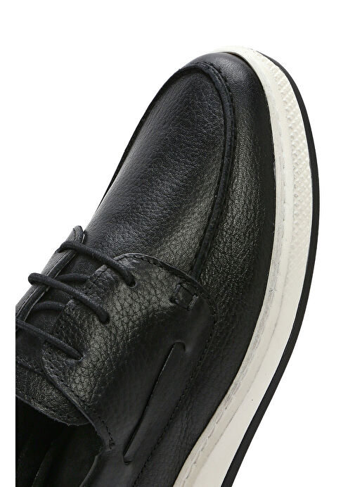 Erkek Siyah Bağcıklı Deri Casual Ayakkabı 25SFD680118 - Görsel 9