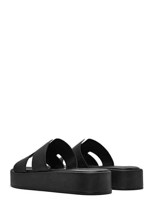 Kadın Siyah Kalın Tabanlı Terlik 25SFE480818 - Görsel 6