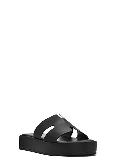 Kadın Siyah Kalın Tabanlı Terlik 25SFE480818 - Görsel 7