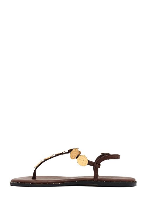 Derimod Derimod Kadın Kahverengi Metal Detaylı Parmak Arası Sandalet 25SFE480918 Sandalet & Terlik | Boyner Kahverengi - 3. görsel