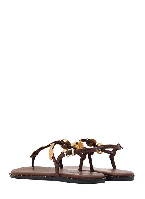 Derimod Derimod Kadın Kahverengi Metal Detaylı Parmak Arası Sandalet 25SFE480918 Sandalet & Terlik | Boyner Kahverengi - 6. görsel