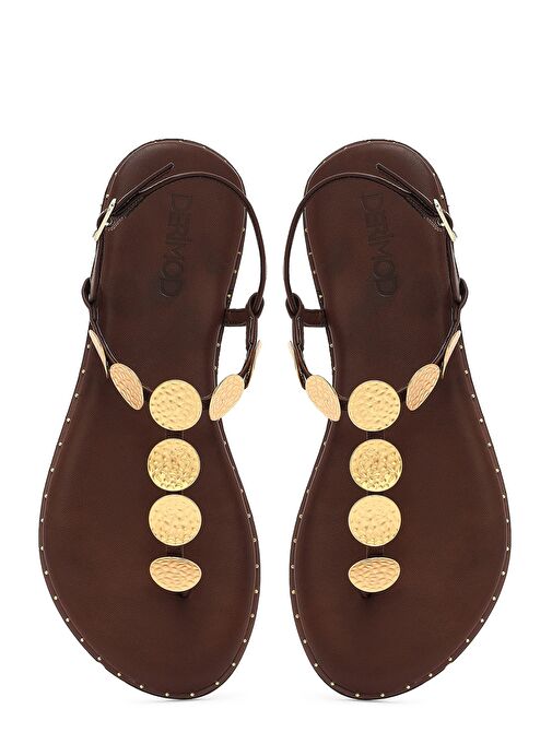 Derimod Derimod Kadın Kahverengi Metal Detaylı Parmak Arası Sandalet 25SFE480918 Sandalet & Terlik | Boyner Kahverengi - 8. görsel