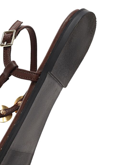 Derimod Derimod Kadın Kahverengi Metal Detaylı Parmak Arası Sandalet 25SFE480918 Sandalet & Terlik | Boyner Kahverengi - 9. görsel