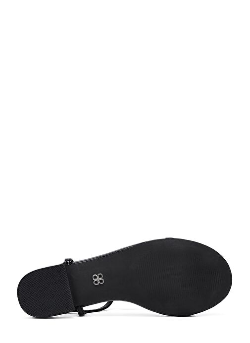 Kadın Siyah Taşlı Parmak Arası Sandalet 25SFE481032 - Görsel 5