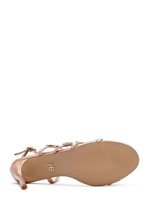 Kadın Pembe Bilekten Tokalı Taşlı Metalik İnce Topuklu Sandalet 25SFE482032 - Görsel 6