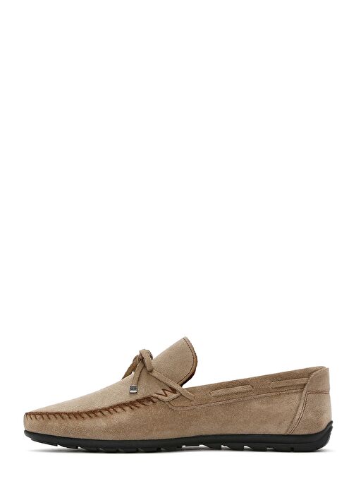 Erkek Bej Süet Deri Casual Loafer 25SFD754310 - Görsel 3