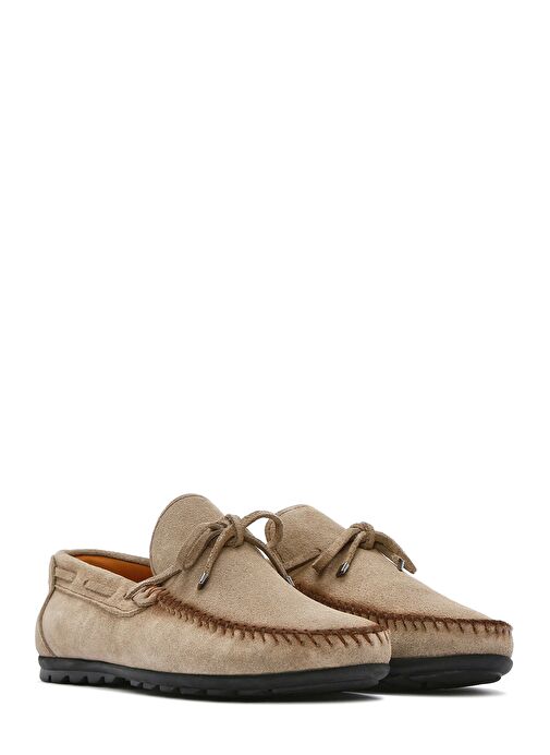 Erkek Bej Süet Deri Casual Loafer 25SFD754310 - Görsel 4