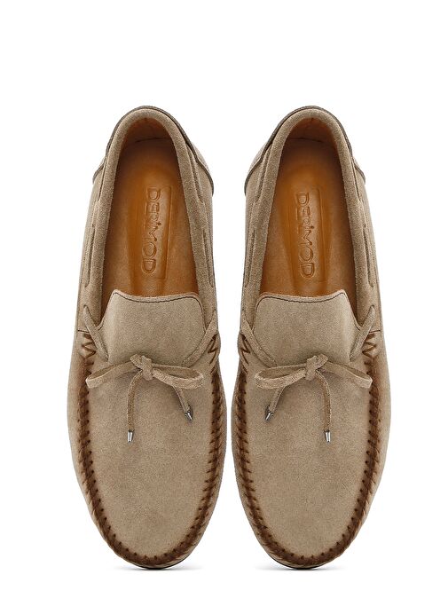 Erkek Bej Süet Deri Casual Loafer 25SFD754310 - Görsel 8