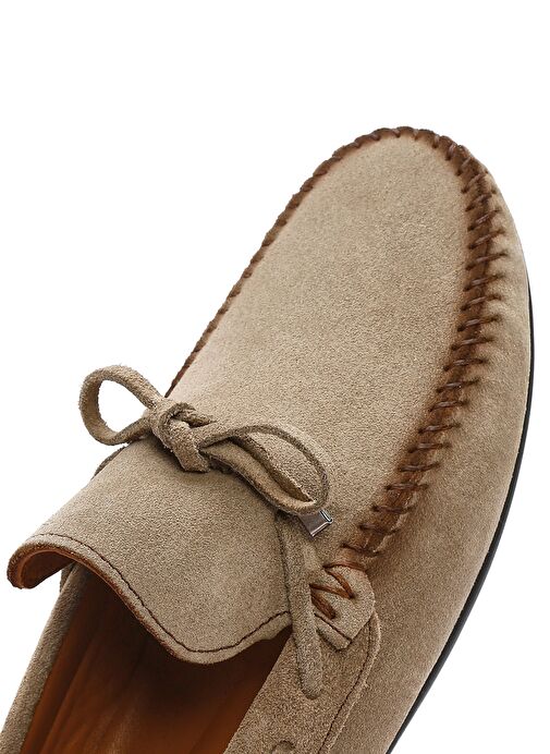 Erkek Bej Süet Deri Casual Loafer 25SFD754310 - Görsel 9
