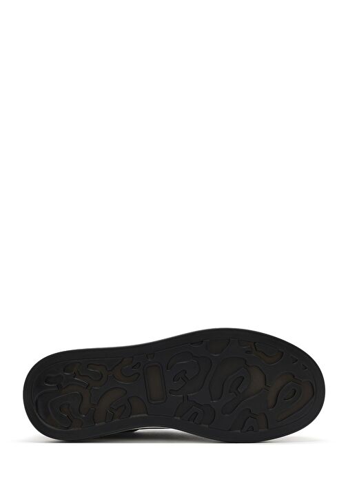 Erkek Siyah Bağcıklı Deri Sneaker 25SFD691818 - Görsel 5