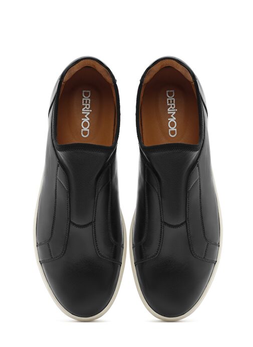 Erkek Siyah Deri Sneaker 25SFD691918 - Görsel 8