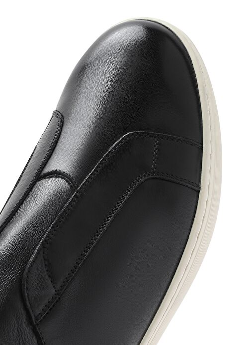 Erkek Siyah Deri Sneaker 25SFD691918 - Görsel 9