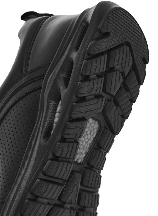 Erkek Siyah Bağcıklı Deri Sneaker 25SFD692118 - Görsel 9