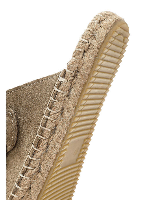 Kadın Taba Tokalı Süet Deri Espadril Terlik 25SFD205010 - Görsel 9