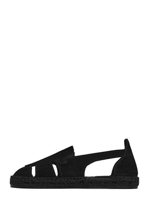 Kadın Siyah Süet Deri Espadril 25SFD205110 - Görsel 3