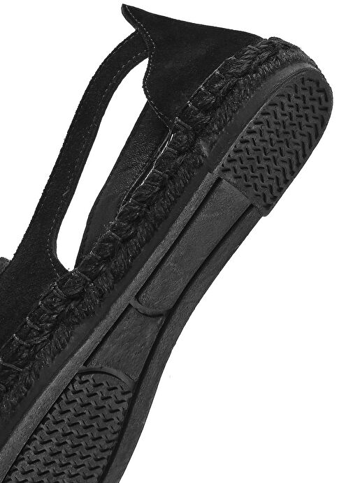 Kadın Siyah Süet Deri Espadril 25SFD205110 - Görsel 9