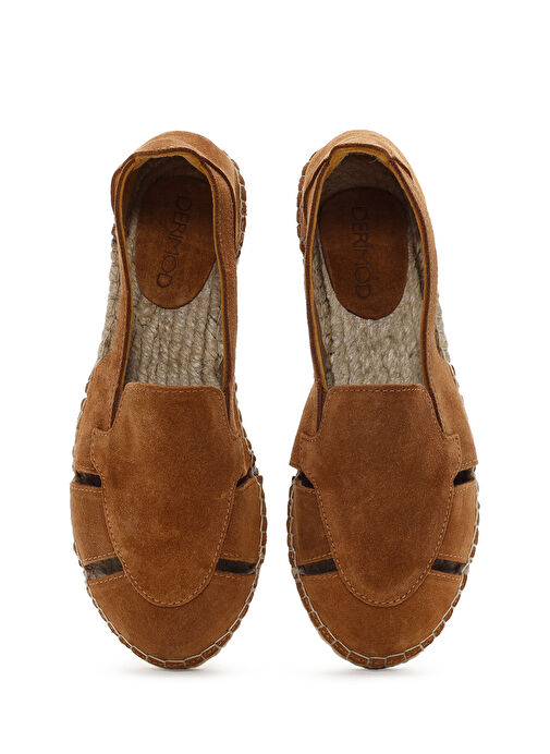 Kadın Taba Süet Deri Espadril 25SFD205110 - Görsel 7