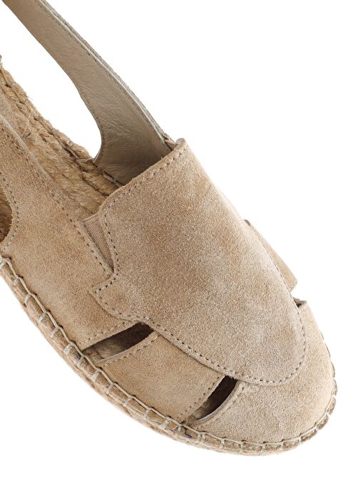 Kadın Bej Süet Deri Espadril 25SFD205110 - Görsel 9
