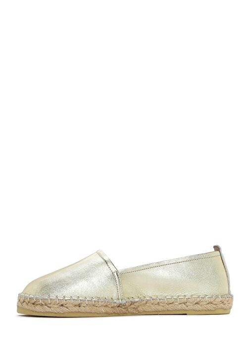 Kadın Altın Metalik Deri Espadril 25SFD205332 - Görsel 3