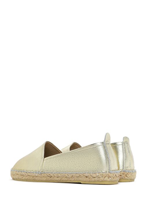 Kadın Altın Metalik Deri Espadril 25SFD205332 - Görsel 6