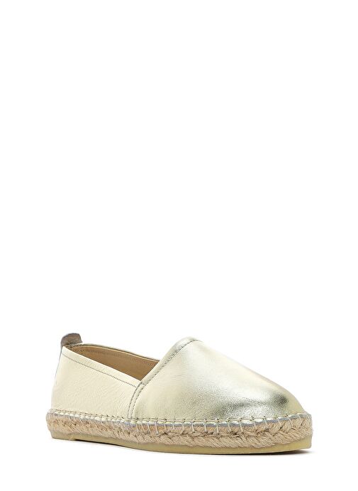 Kadın Altın Metalik Deri Espadril 25SFD205332 - Görsel 7