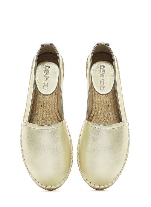 Kadın Altın Metalik Deri Espadril 25SFD205332 - Görsel 8