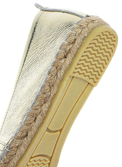 Kadın Altın Metalik Deri Espadril 25SFD205332 - Görsel 9