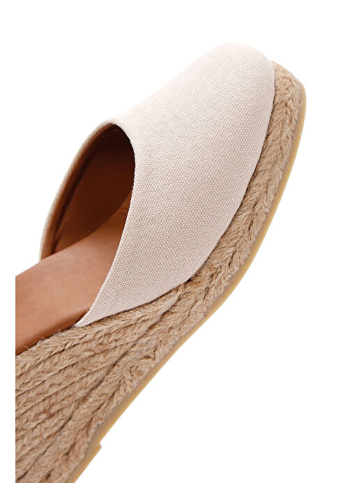 Kadın Bej Bilekten Bantlı Dolgu Topuklu Espadril 25SFD20586F - Görsel 9