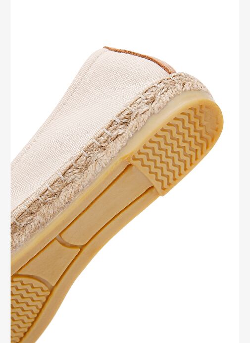 Kadın Bej Taşlı Deri Espadril 25SFD20546F - Görsel 8