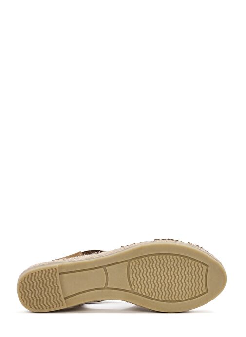 Kadın Taba Süet Deri Espadril Sandalet 25SFD205210 - Görsel 5