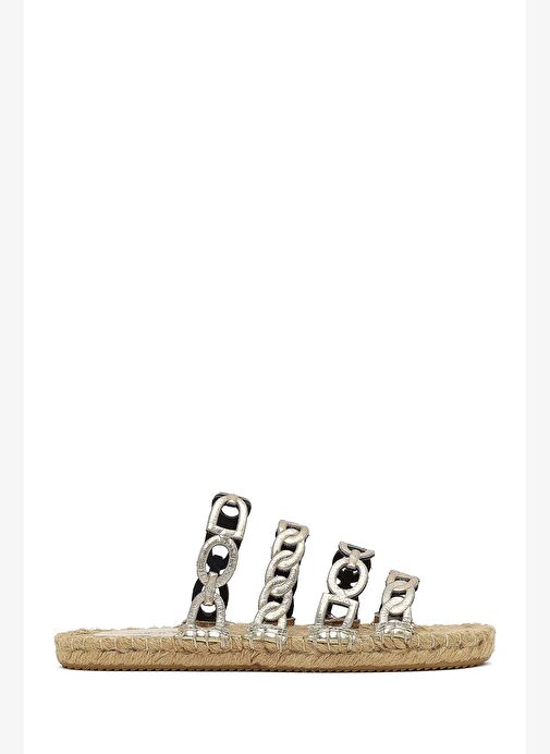 Kadın Altın Metalik Deri Terlik 25SFD206132 - Görsel 2