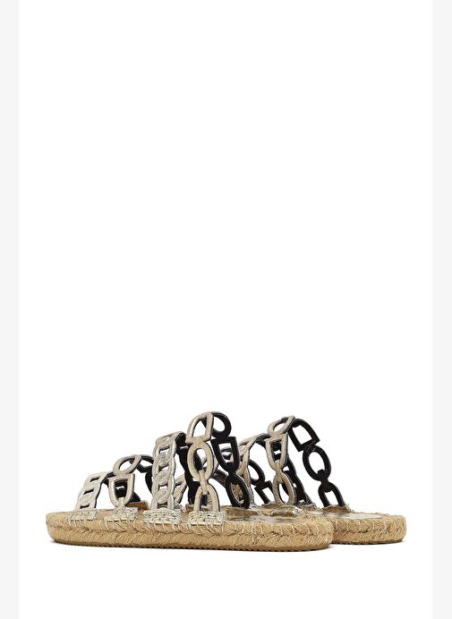 Kadın Altın Metalik Deri Terlik 25SFD206132 - Görsel 6