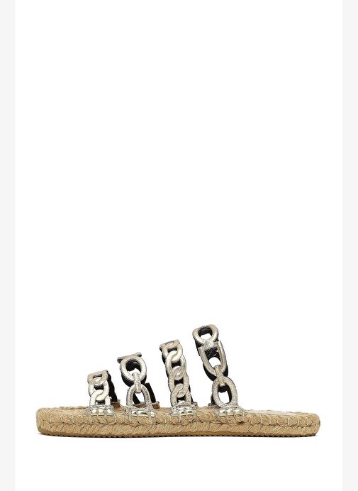 Kadın Altın Metalik Deri Terlik 25SFD206132 - Görsel 3