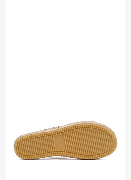 Kadın Turuncu Örgü Detaylı Süet Deri Espadril 25SFD206310 - Görsel 5